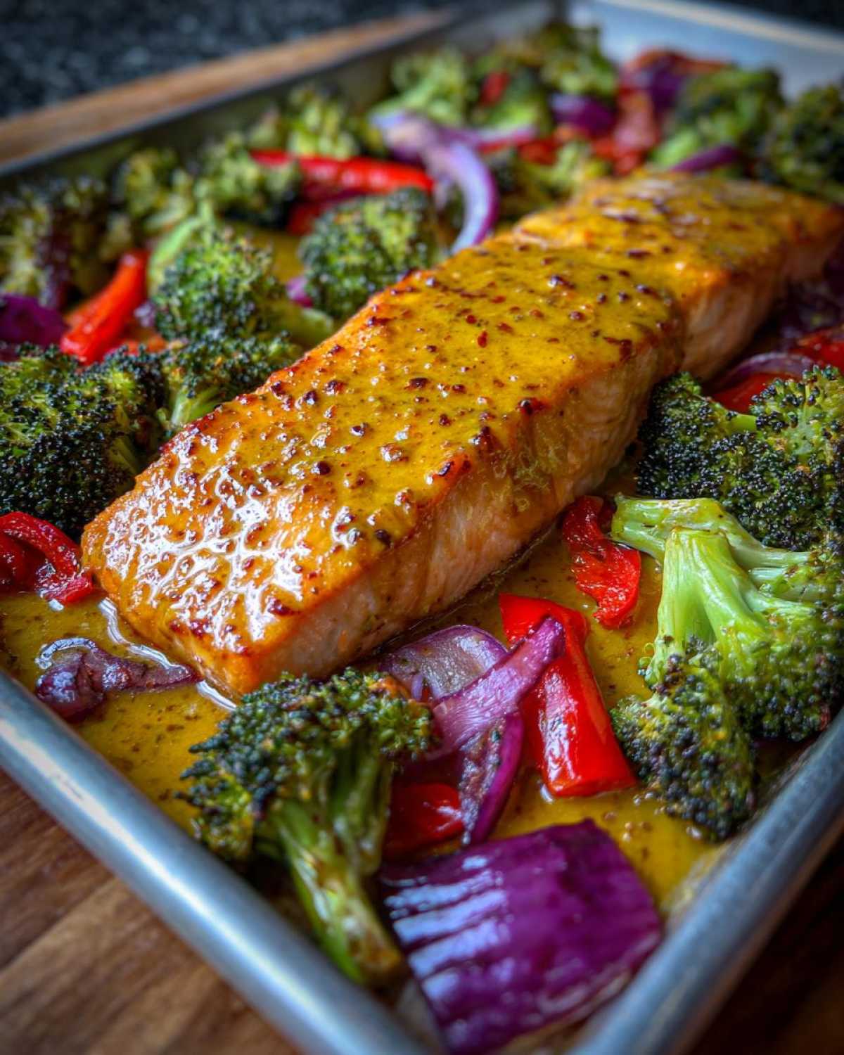 Sheet Pan Honey Mustard Salmon and Veggies - detail 2