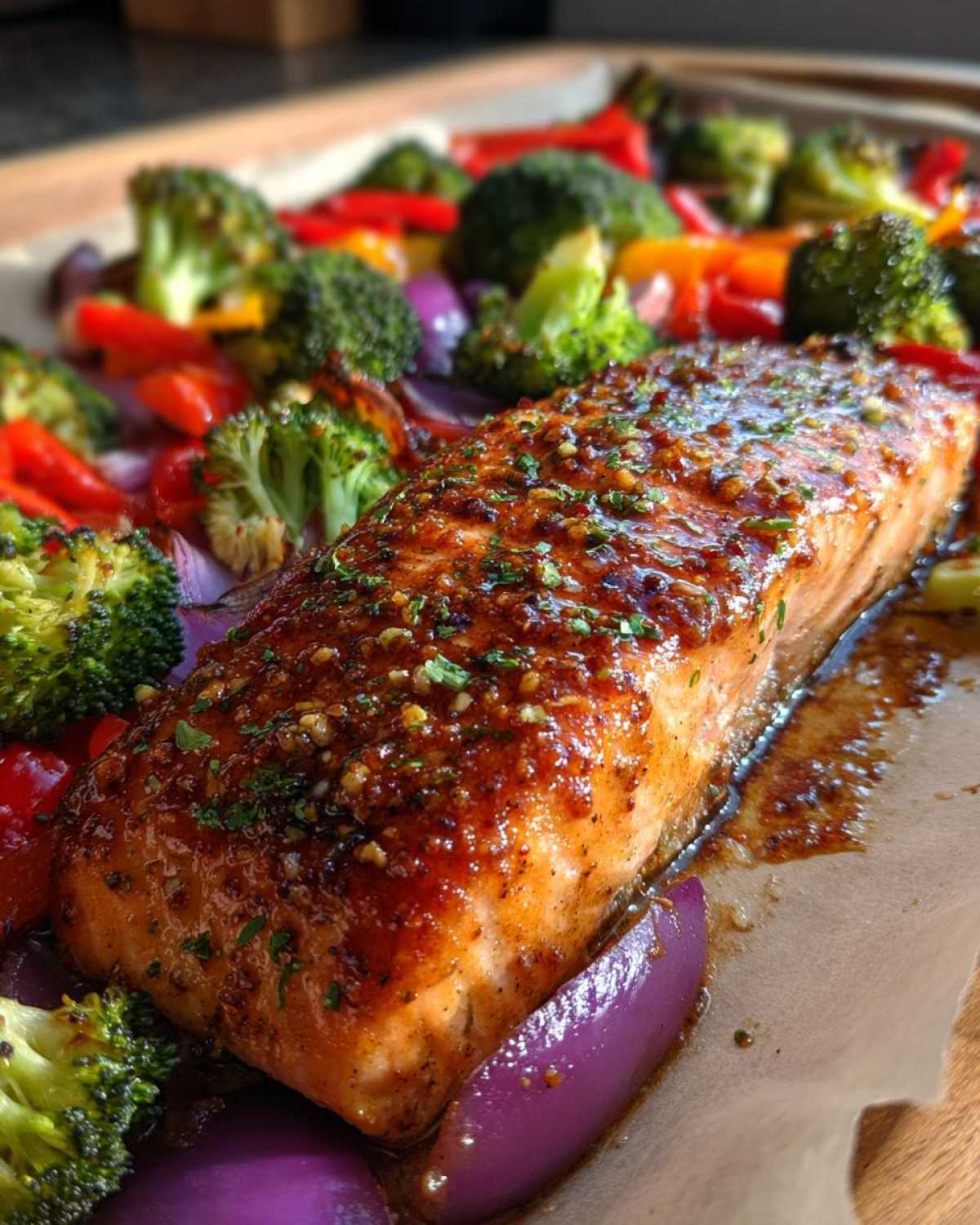 Sheet Pan Honey Mustard Salmon and Veggies - detail 4
