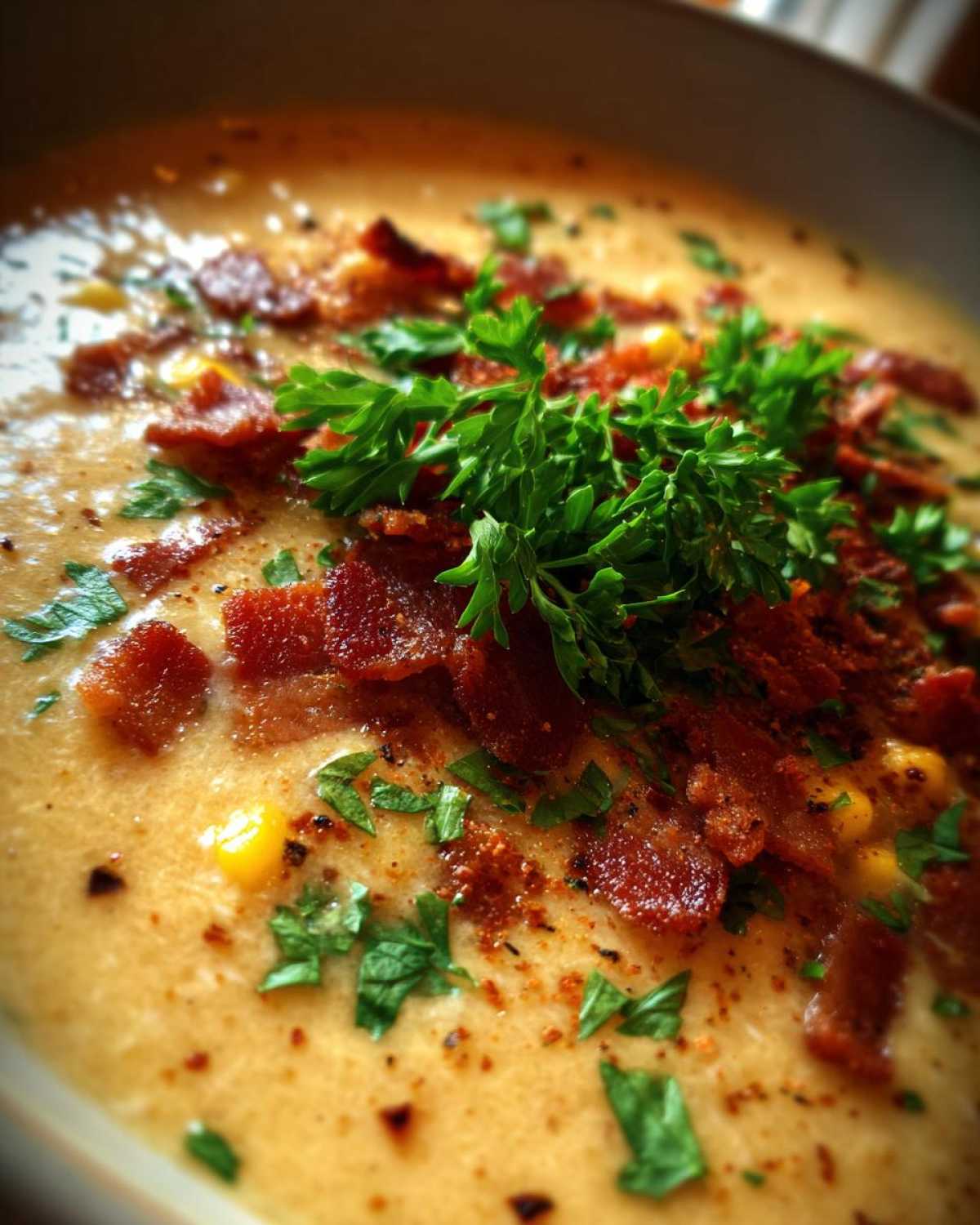 Smoky Bacon and Corn Chowder - detail 1