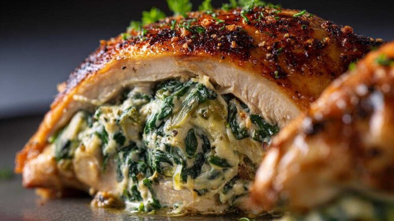 Spinach Artichoke Stuffed Chicken Breasts