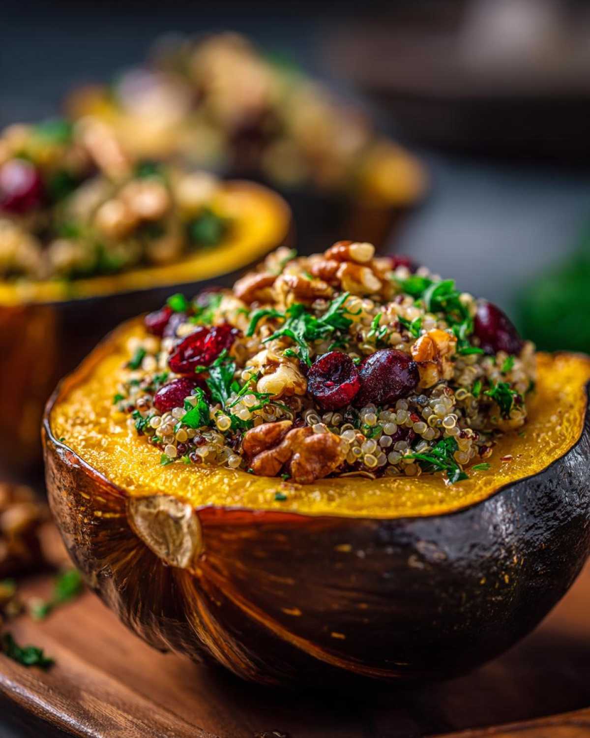 Stuffed Acorn Squash with Quinoa and Cranberries - detail 1