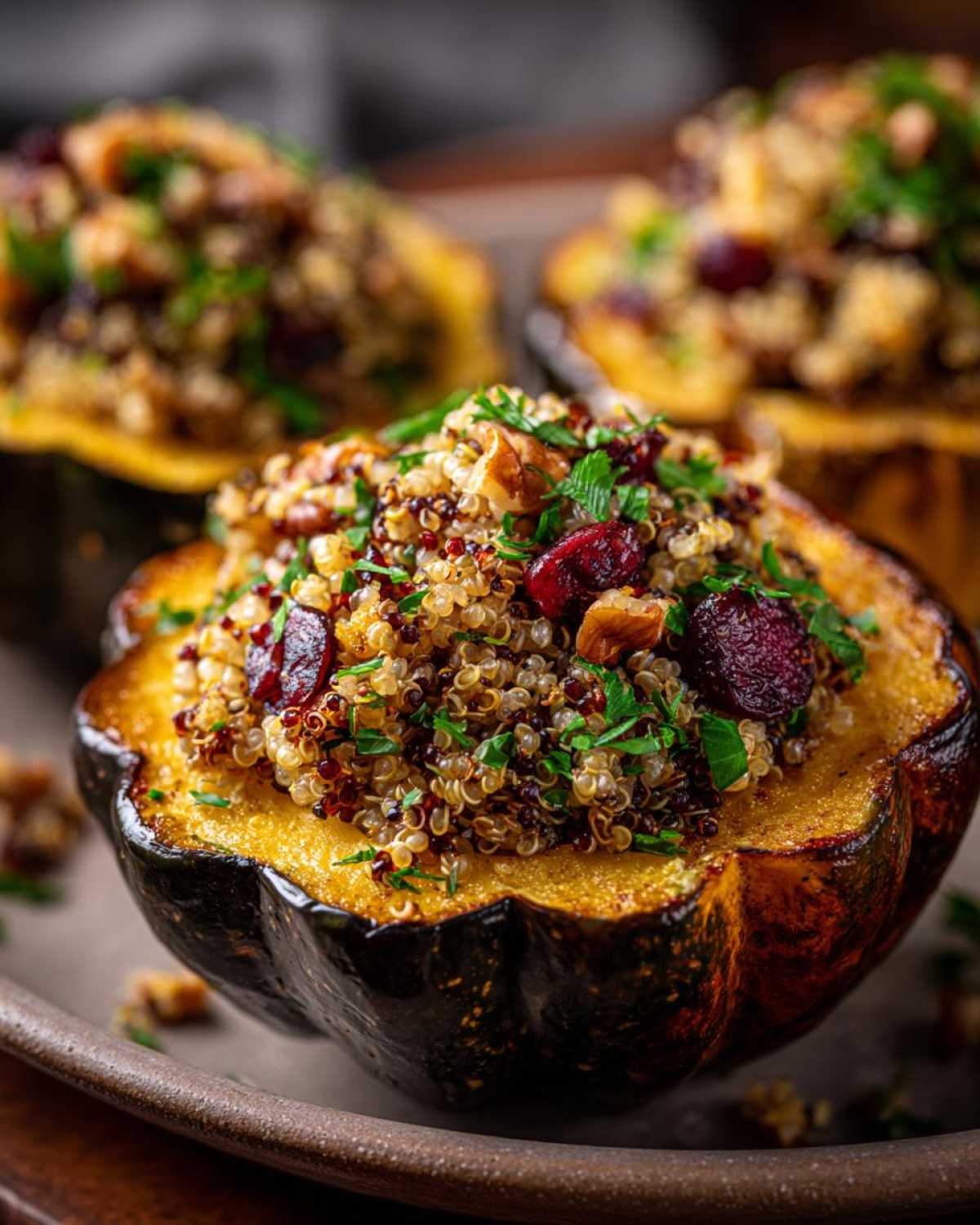 Stuffed Acorn Squash with Quinoa and Cranberries - detail 3