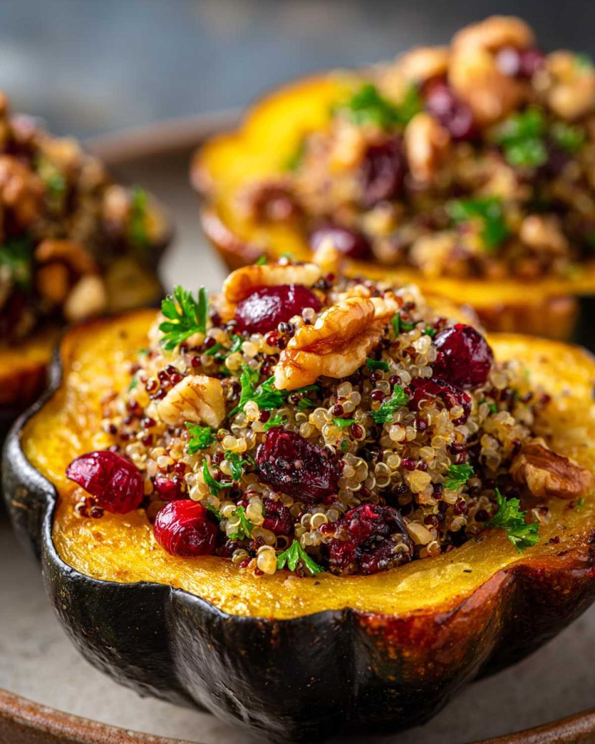 Stuffed Acorn Squash with Quinoa and Cranberries - detail 2