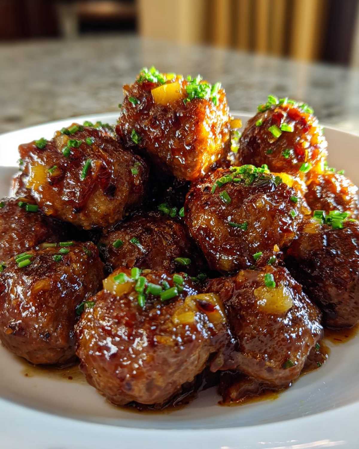 Teriyaki Pineapple Glazed Meatballs - detail 1