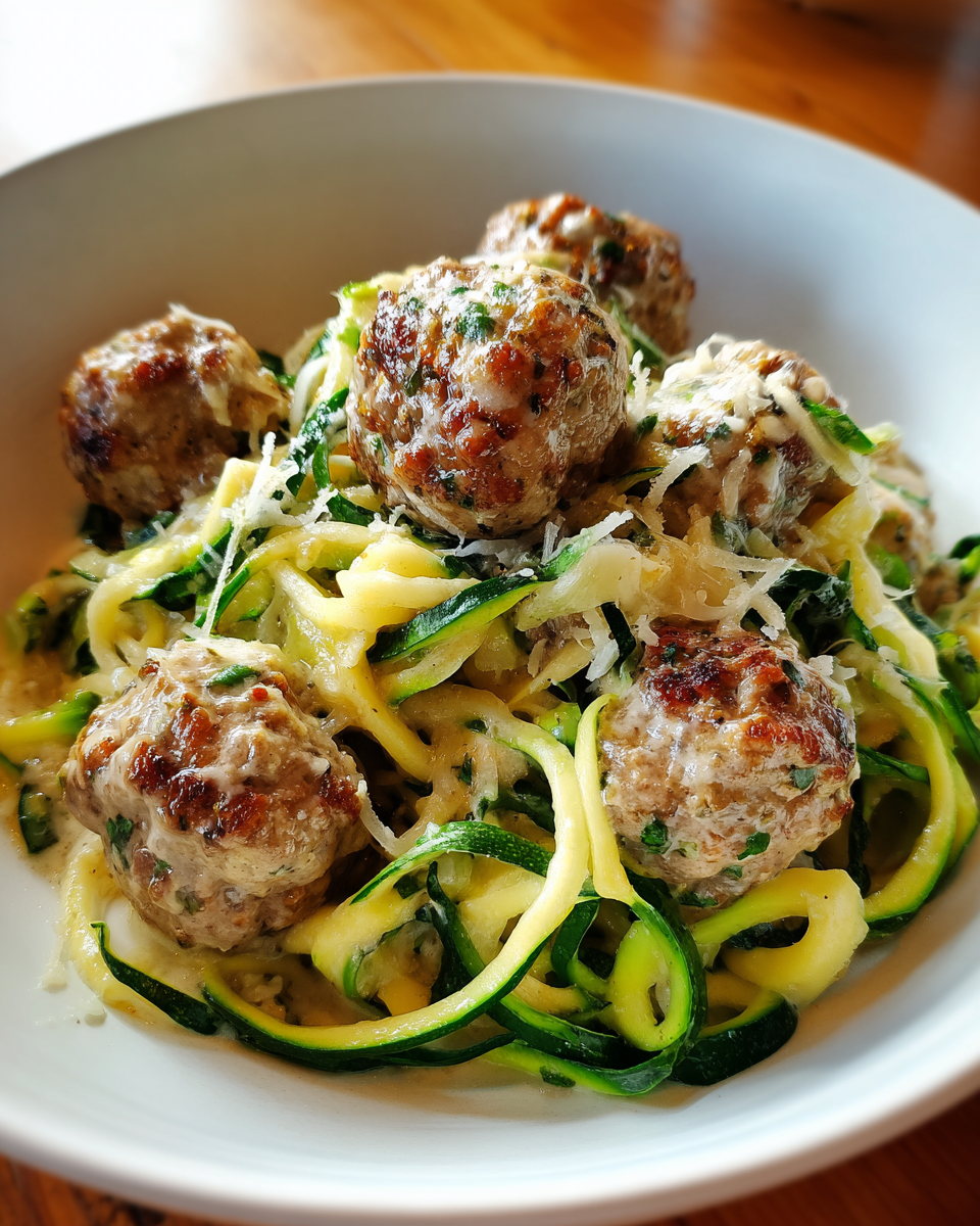 Turkey Meatball Zoodle Alfredo - detail 1
