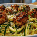 Turkey Meatball Zoodle Alfredo