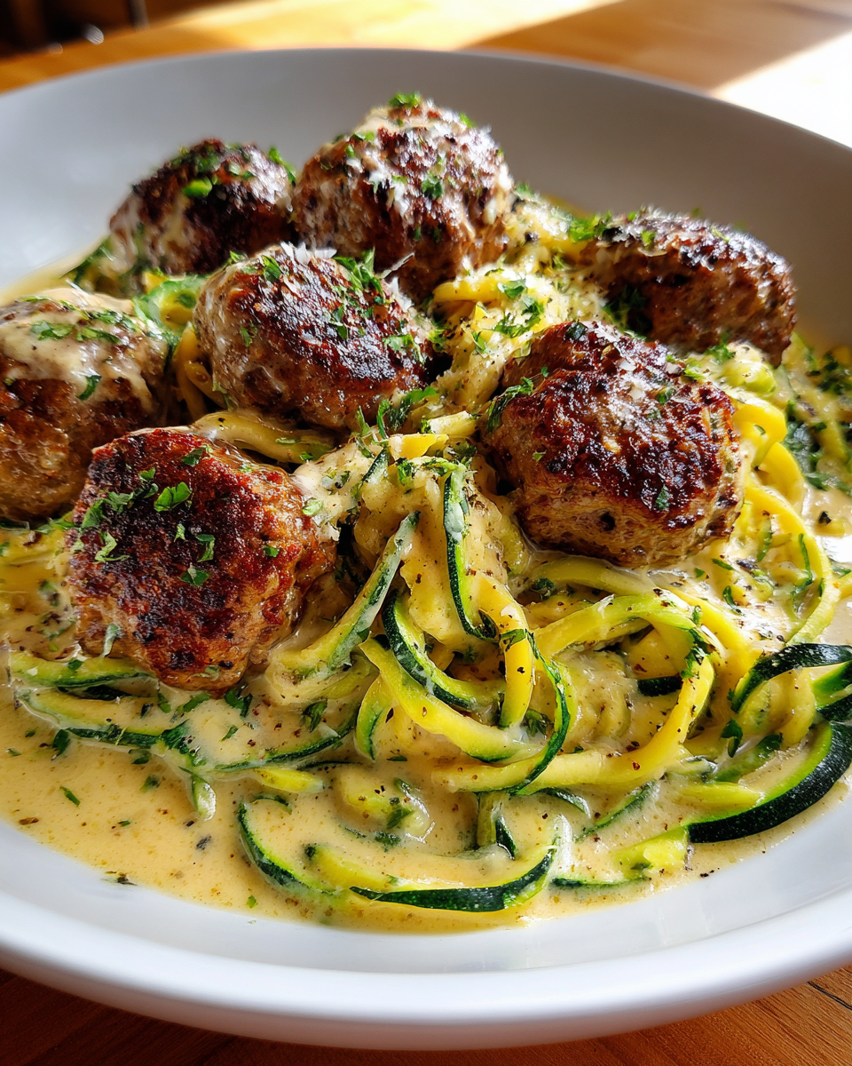 Turkey Meatball Zoodle Alfredo - detail 4