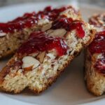 Almond Biscotti with Cranberry Glaze