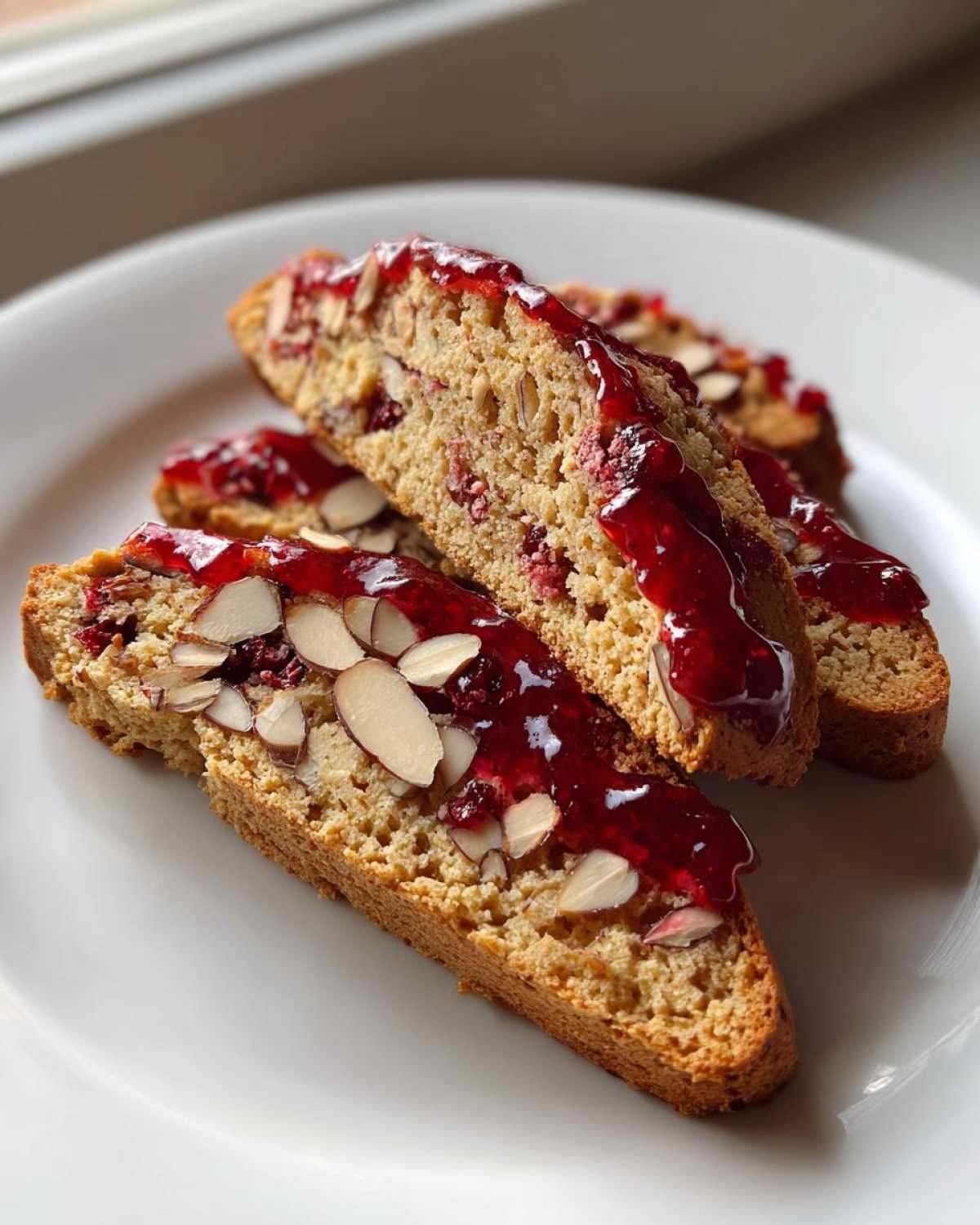 Almond Biscotti with Cranberry Glaze - detail 4