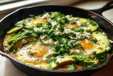 Avocado Feta Egg Skillet