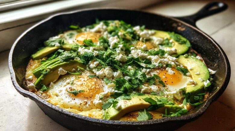 Avocado Feta Egg Skillet