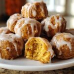 Baked Pumpkin Donut Holes with Glaze