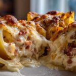 Baked Spaghetti Carbonara Stuffed Shells