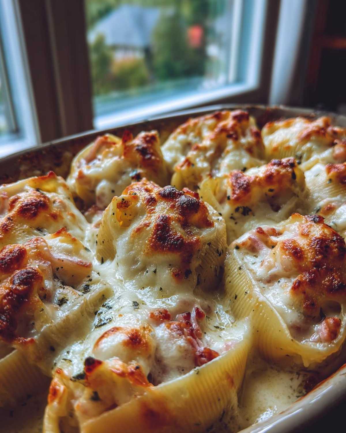 Baked Spaghetti Carbonara Stuffed Shells - detail 3