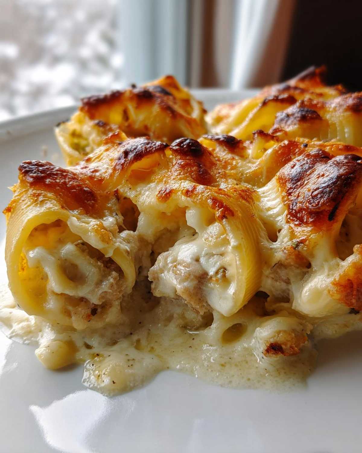 Baked Spaghetti Carbonara Stuffed Shells - detail 4