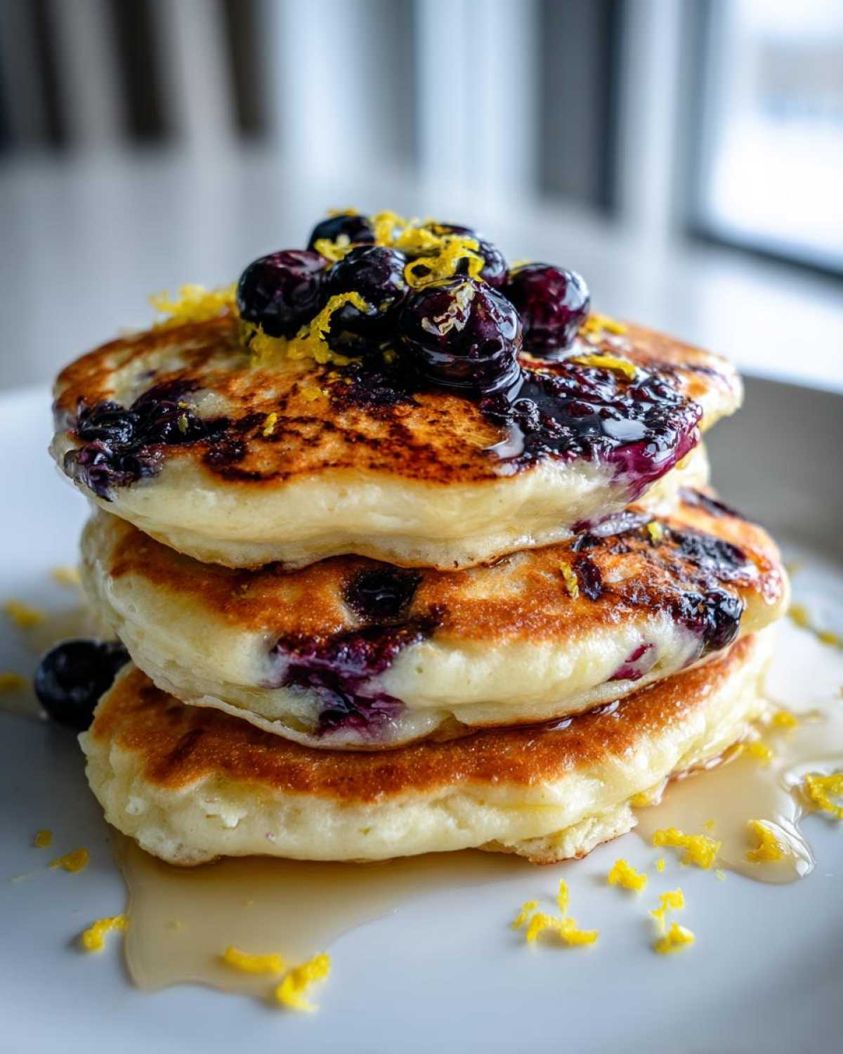 Blueberry Lemon Ricotta Pancakes - detail 2