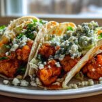 Buffalo Cauliflower Tacos with Blue Cheese Slaw
