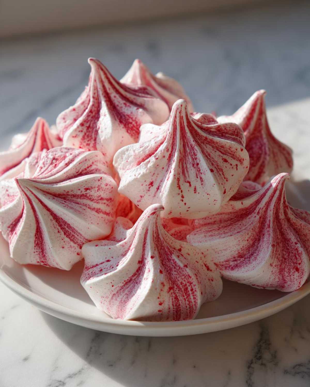 Candy Cane Meringue Kisses - detail 1
