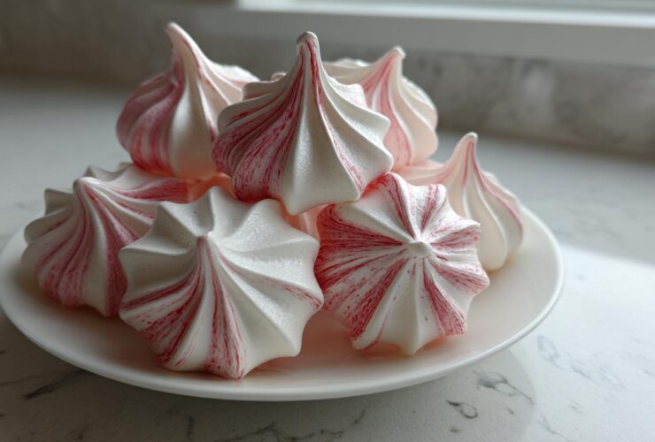 Candy Cane Meringue Kisses