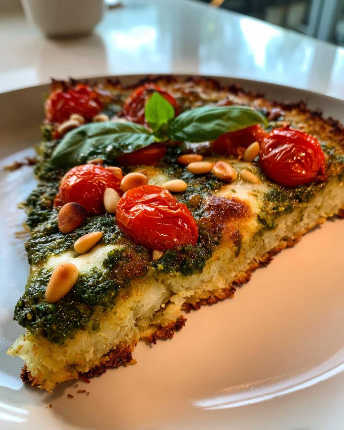 Cauliflower Crust Pesto Pizza - detail 2