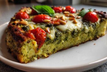 Cauliflower Crust Pesto Pizza