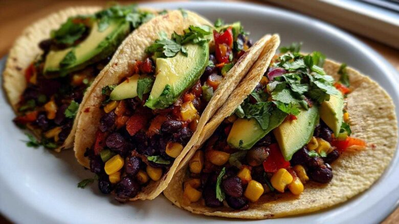 Cauliflower Tortilla Black Bean Tacos