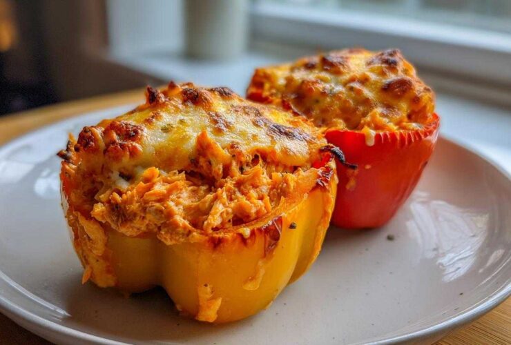 Cheesy Buffalo Chicken Stuffed Peppers