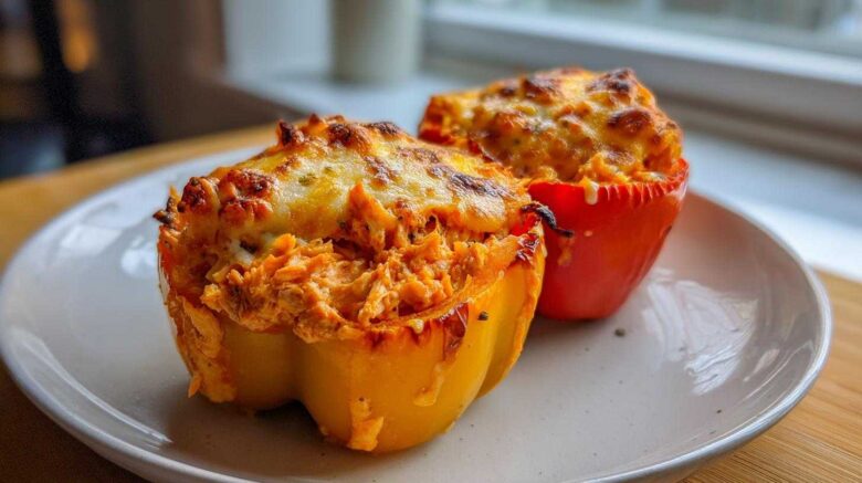 Cheesy Buffalo Chicken Stuffed Peppers