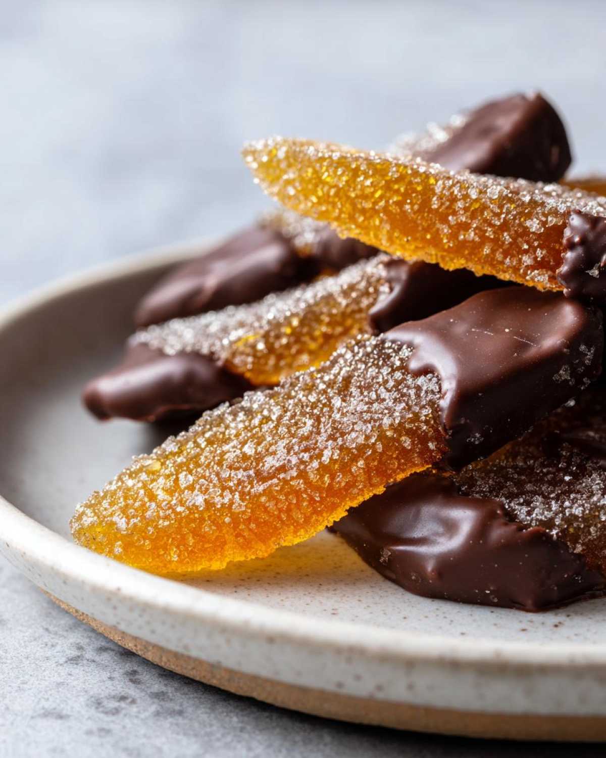 Chocolate-Dipped Candied Ginger Slices - detail 1