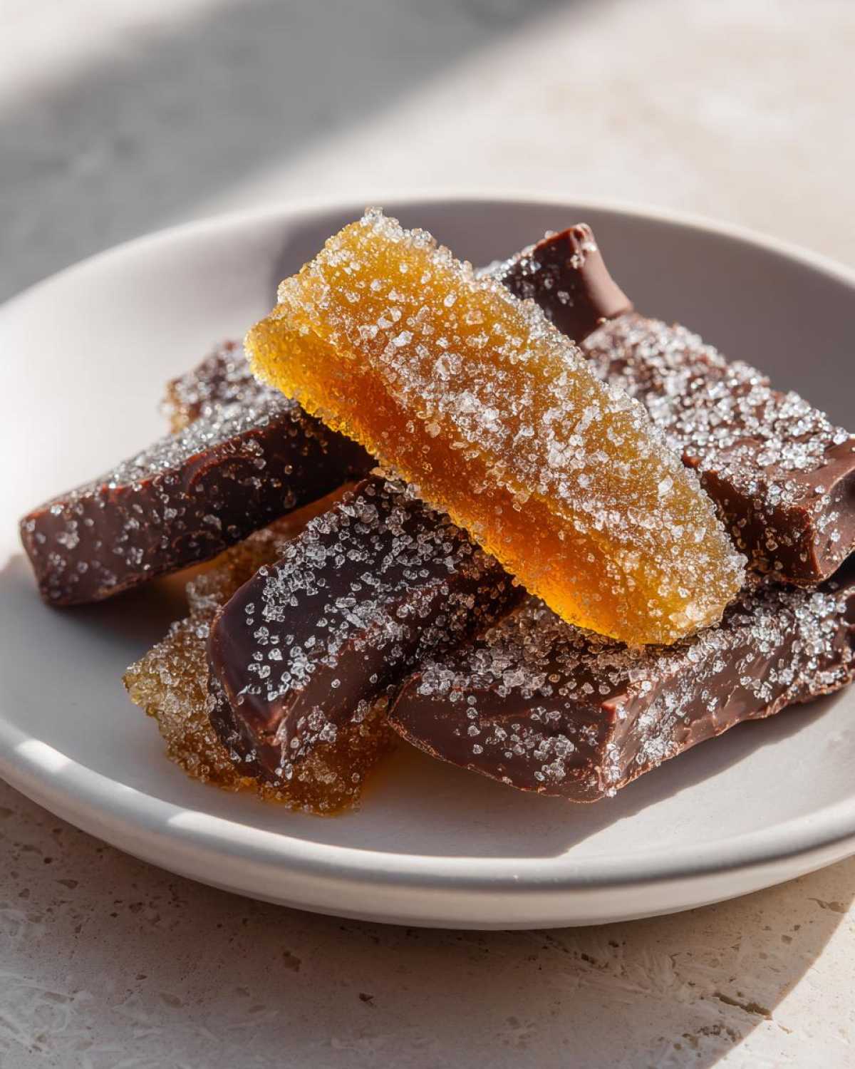 Chocolate-Dipped Candied Ginger Slices - detail 3