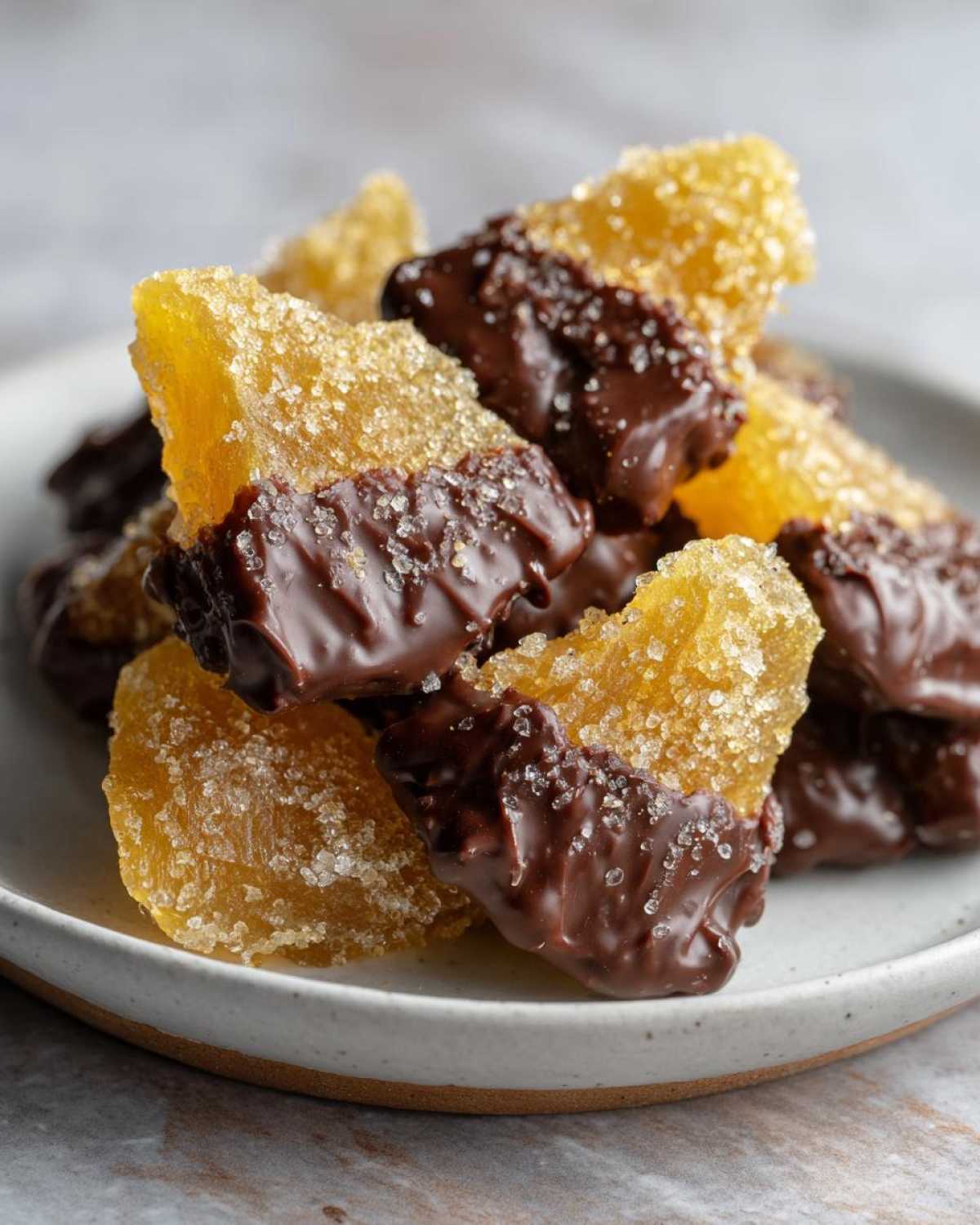 Chocolate-Dipped Candied Ginger Slices - detail 4