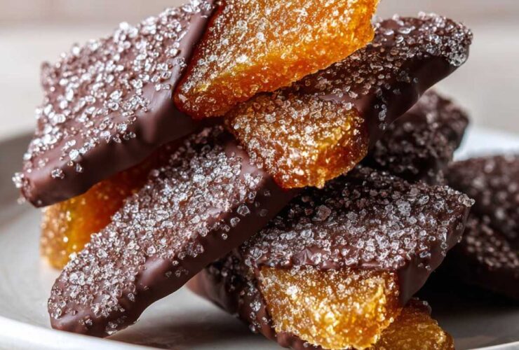 Chocolate-Dipped Candied Ginger Slices