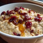 Cranberry Almond Porridge with Honey