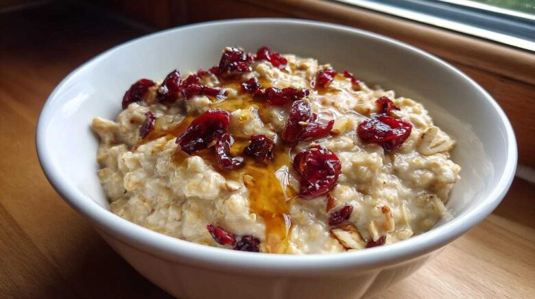 Cranberry Almond Porridge with Honey