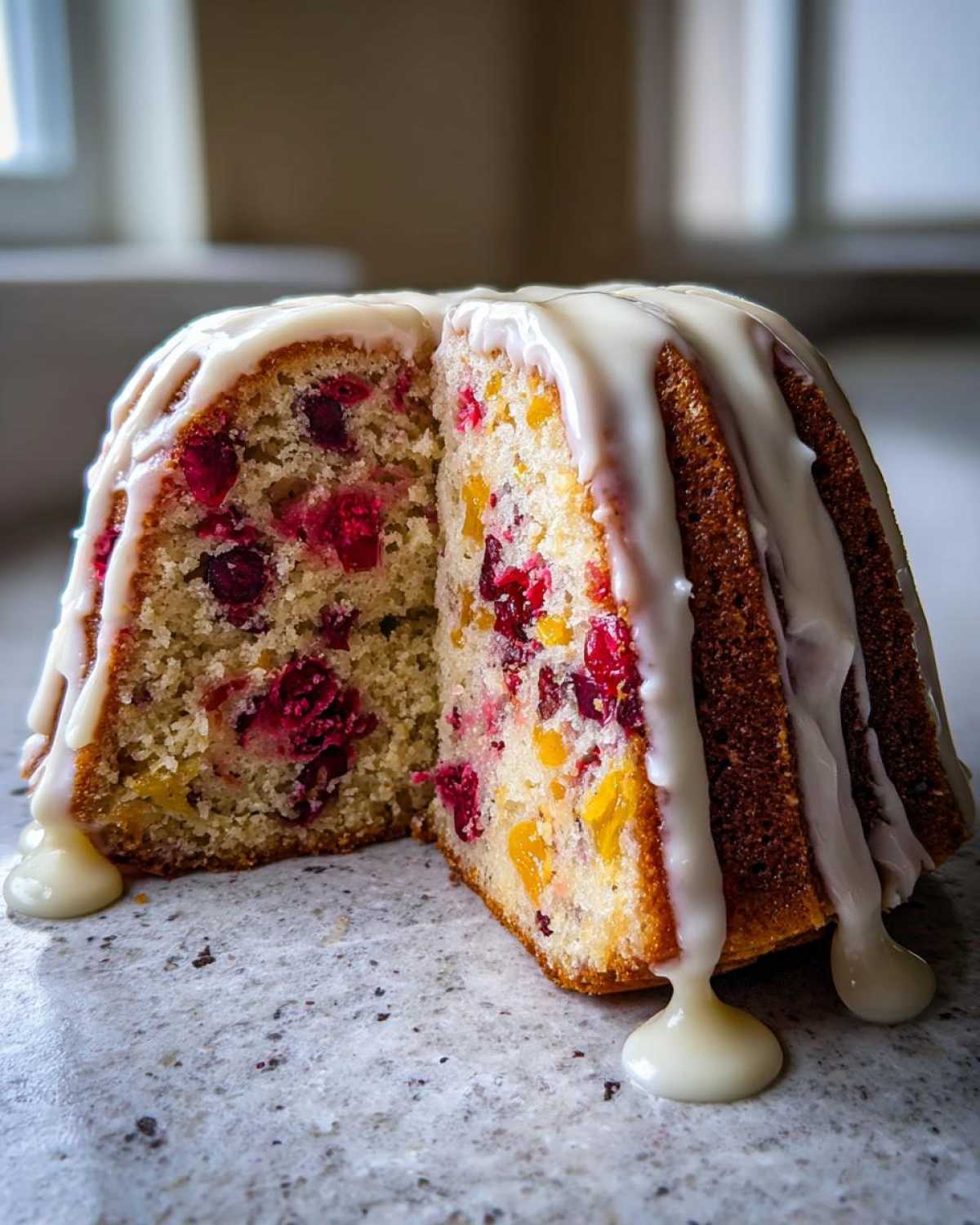 Cranberry Orange Bundt Cake with Maple Glaze - detail 3