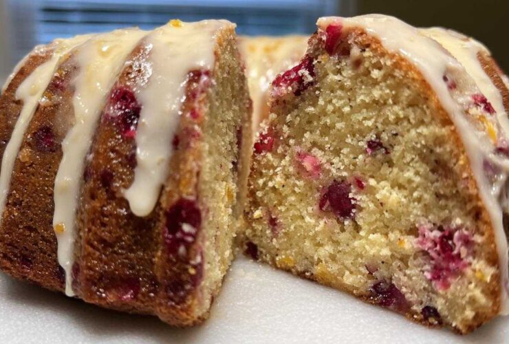 Cranberry Orange Bundt Cake with Maple Glaze