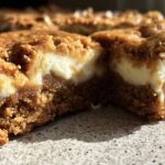Gingerbread Blondie Bars with Cream Cheese Swirl
