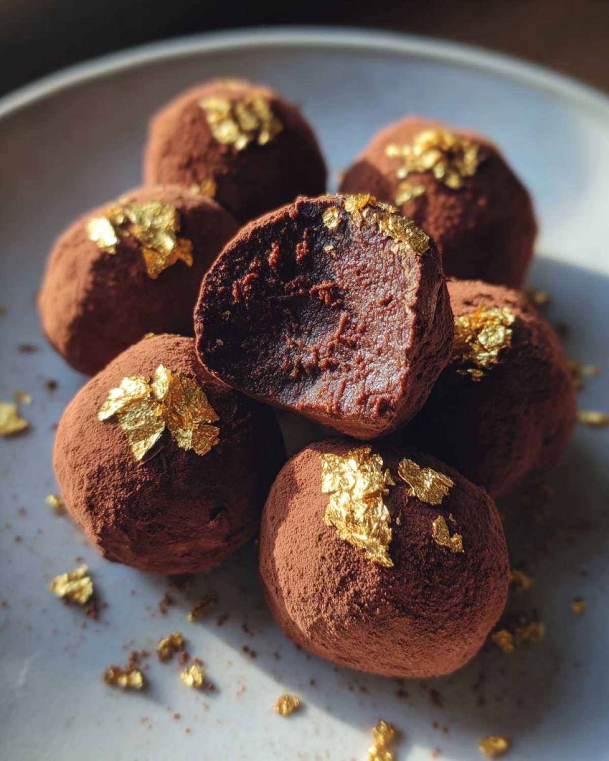 Hazelnut Espresso Truffles with Gold Leaf - detail 1