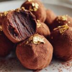 Hazelnut Espresso Truffles with Gold Leaf