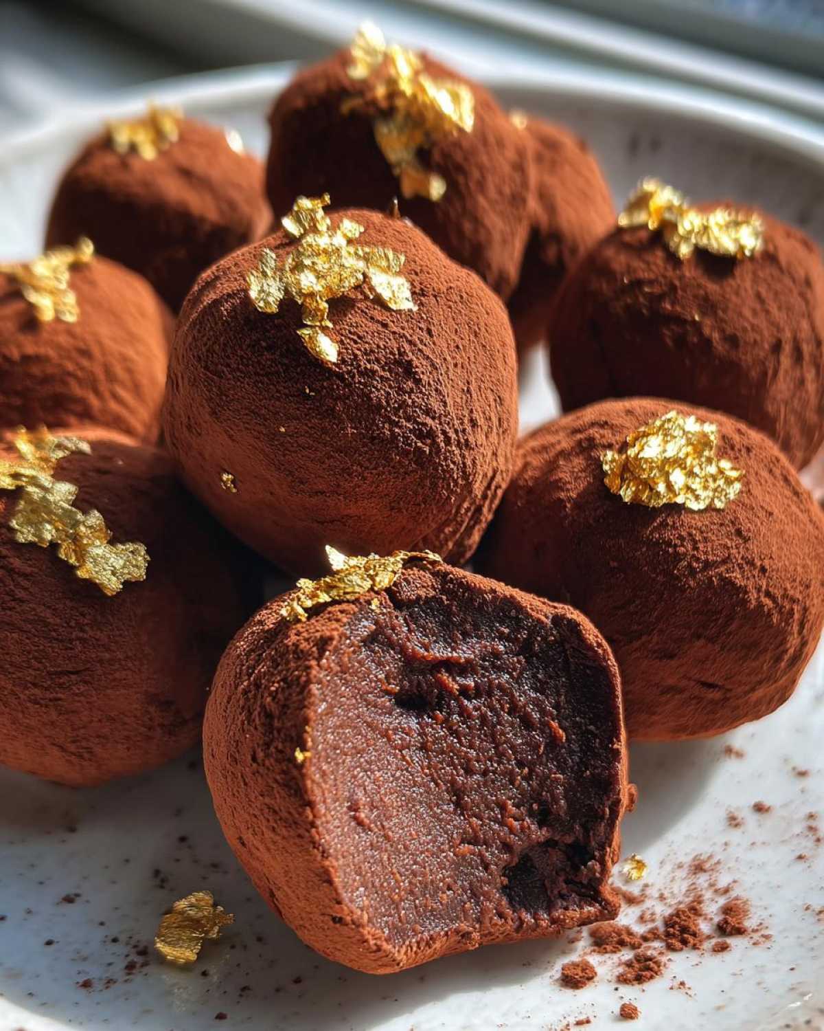 Hazelnut Espresso Truffles with Gold Leaf - detail 2