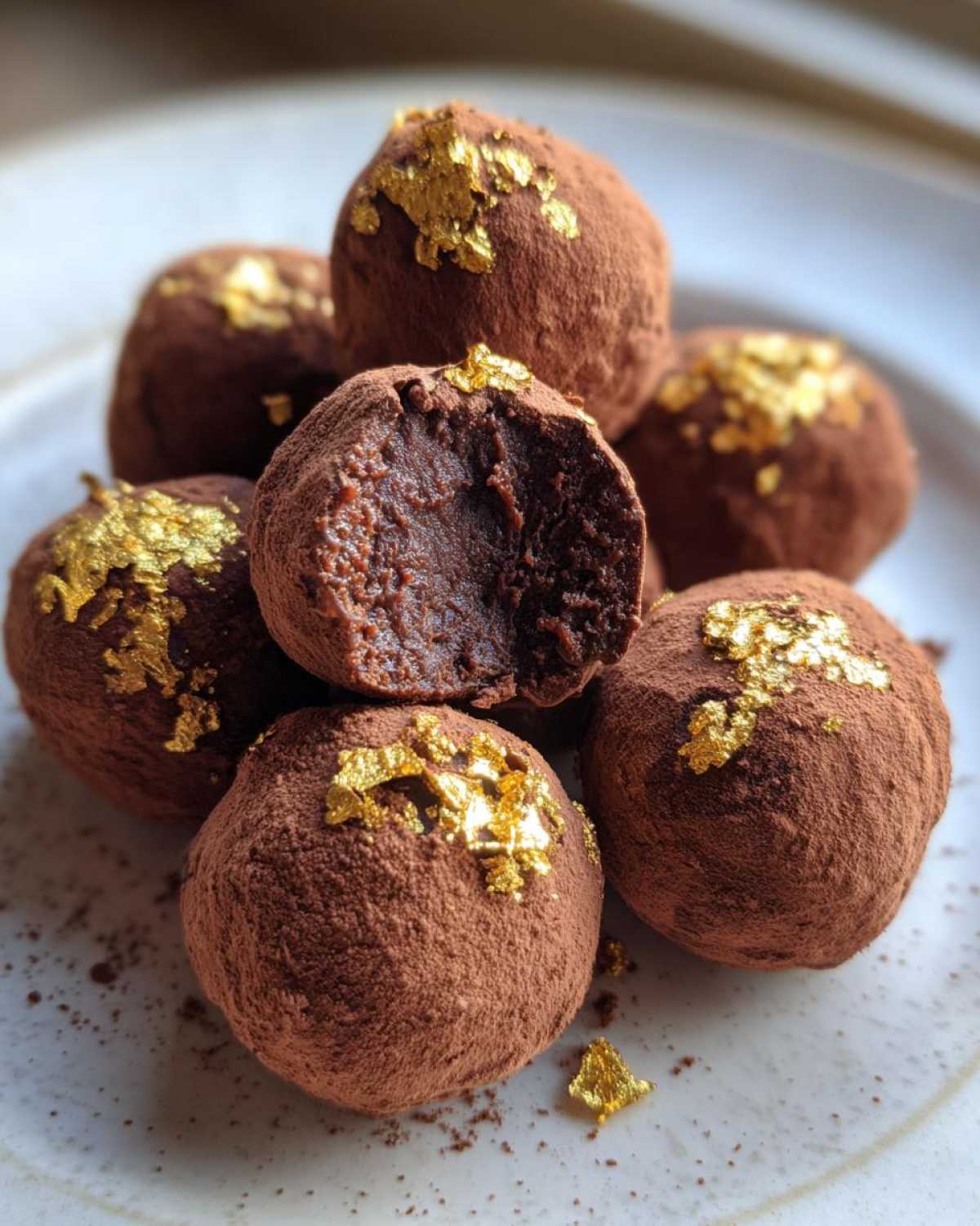 Hazelnut Espresso Truffles with Gold Leaf - detail 3