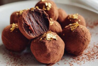 Hazelnut Espresso Truffles with Gold Leaf