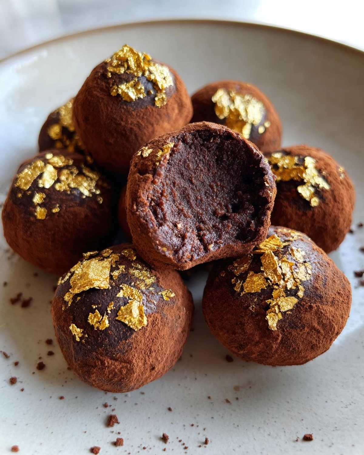 Hazelnut Espresso Truffles with Gold Leaf - detail 4