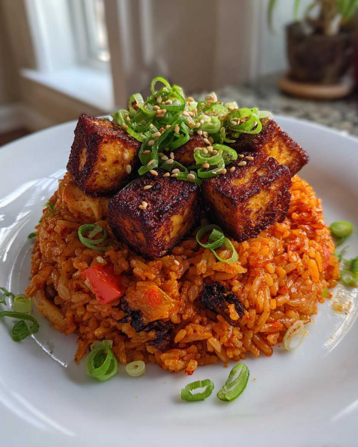 Kimchi Fried Rice with Crispy Tofu - detail 1