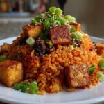 Kimchi Fried Rice with Crispy Tofu