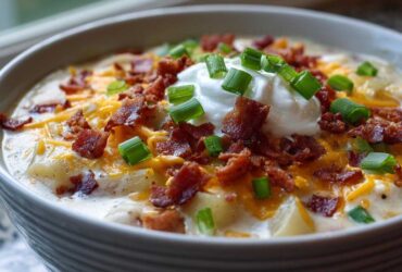 Loaded Baked Potato Soup with Bacon Crumbles