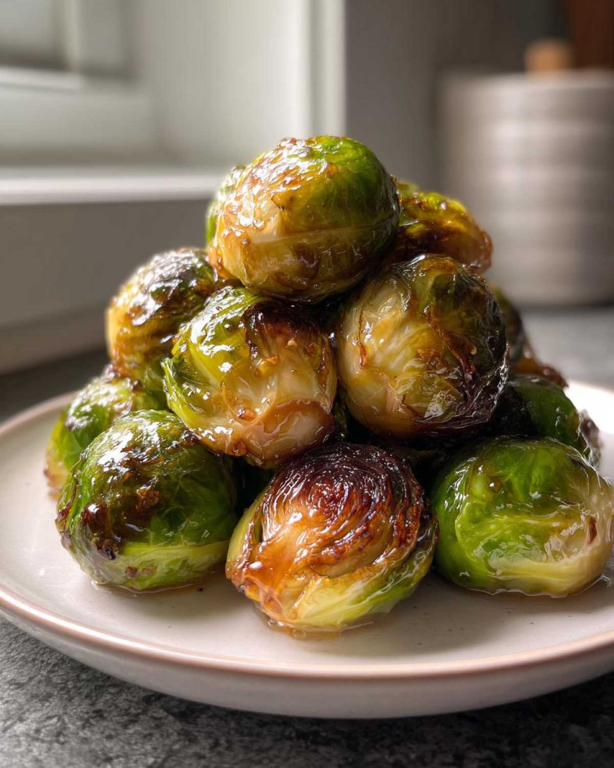 Maple Mustard Glazed Brussels Sprouts - detail 2