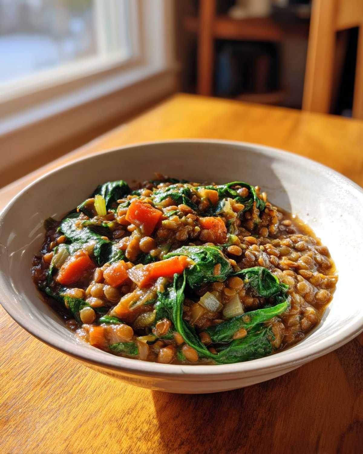 Mediterranean Lentil Spinach Stew - detail 1