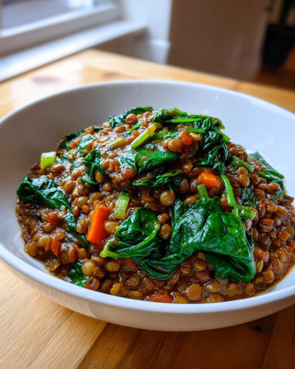 Mediterranean Lentil Spinach Stew - detail 2