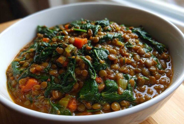 Mediterranean Lentil Spinach Stew
